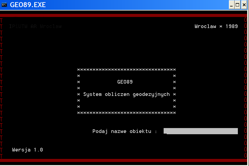 Czołówka programu  GEO 89